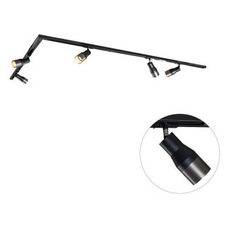 QAZQA Moderno Sistema De Iluminaci&oacute;n De Riel Moderno Con 5 Focos De Metal Color Bronce - Iconic Kohua Acero /pl&aacute;stico Adecuado Para Led Max. 5 X 10 Watt - Q