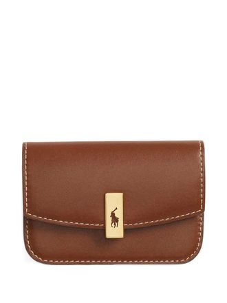 Polo Ralph Lauren logo-plaque leather wallet - women - Calf Leather - One Size - Brown