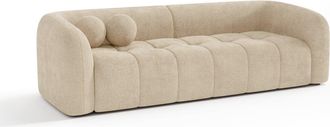 Sia Home Sof&aacute; de terciopelo texturizado beige