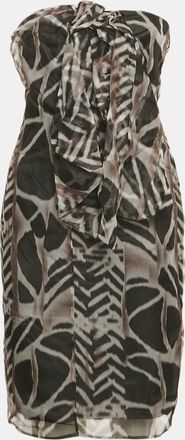 HUGO BOSS Boss By Hugo Boss Black Abstract Print Strapless Mini Dress