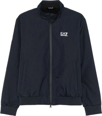 Emporio Armani Lichtgewicht Logo Blouson Jas met Rits - Heren - Zomerjassen - Blauw - XS - Jassen