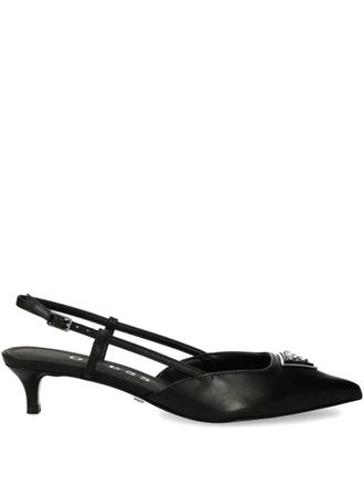 Guess Co 40mm Jesson pumps - women - Patent Leather/Fabric/Rubber - 37 - Black
