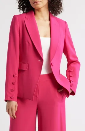 Tahari by ASL One-Button Blazer in Raspberry at Nordstrom, Size 8