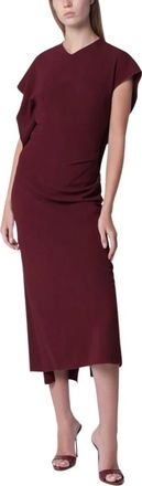 Victoria Beckham Victoria Midi Jurk - Dames - Casual kleedjes - Bruin - XS - Kleedjes