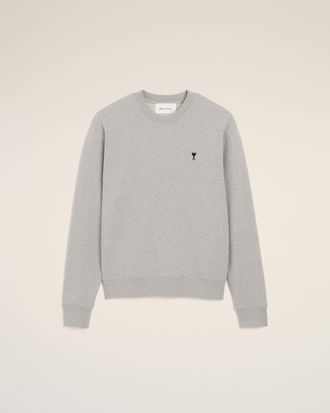 Ami Grey Cotton Contrasted Ami De Coeur Sweatshirt Grey - XXXL - for Men