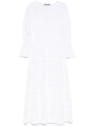 D.exterior D. Exterior White Cotton Long Dress