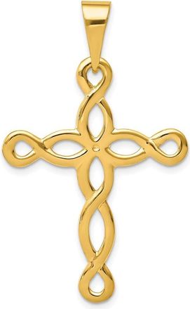 Diamond2Deal 14k Yellow Gold Polished Cross Pendant