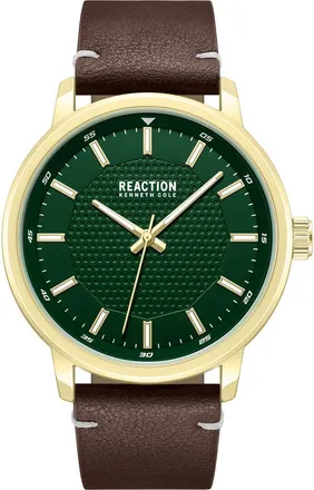 Kenneth Cole Reaction Classic Black Strap Watch, 44mm in Dark Brown at Nordstrom Rack