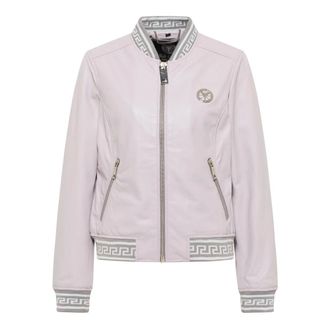 Carlo Colucci Hoodies & sweatvesten, Dames, Paars, M, Colton Lederen Blouson