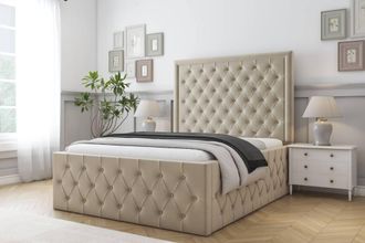 Comfort Beds Winchester Coniston Bed Frame - 50 Upholstered Headboard in Cream | Size: Single