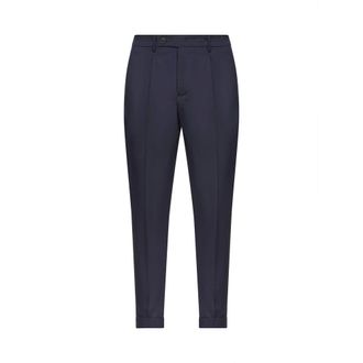 D4.0 Slim-fit Trousers, male, Blue, Size: XL Pleated Trousers