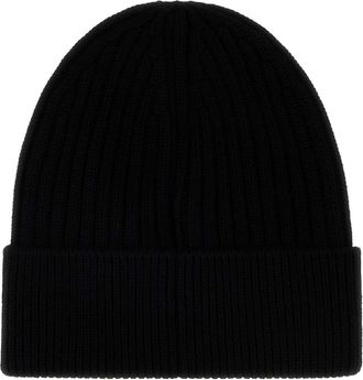 Moncler HAT Ribbed Virgin Wool Beanie - Black