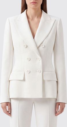 Elisabetta Franchi Blazer doppiopetto in cr&ecirc;pe con spalle imbottite e rever