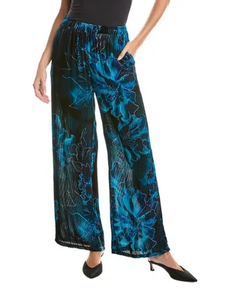 Johnny Was Corduroy Velvet Wide Leg Silk-Blend Pant