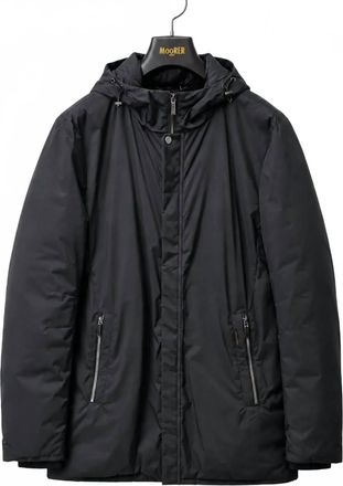 Moorer Mens Down Filled Trenchcoat In Acqua Flaviano Navy