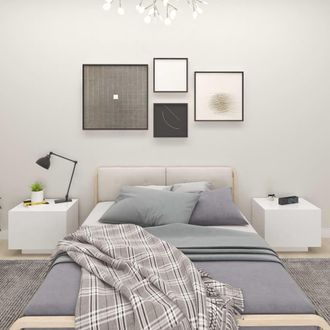 vidaXL Vidaxl - Mesita De Noche Madera De Ingenier&iacute;a Blanco 100x35x40 Cm