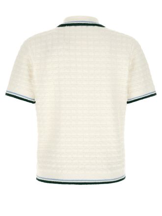 Casablanca Boucl&eacute; Polo Shirt - White