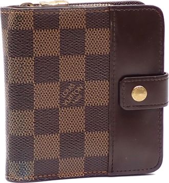 Louis Vuitton Damier Canvas Ebene Damier Canvas Wallet (Bi-Fold) (Pre-Owned)