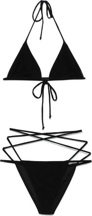 Norma Kamali Set bikini con spalline incrociate - Nero