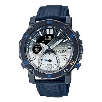 Casio EDIFICE Waterproof Sports Sapphire Crystal Mens Blue Analog/Digital Combo ECB-20AT-2APR