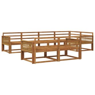 vidaXL Conjunto De Sof&aacute;s De Exterior 7 Pcs Natural Vidaxl