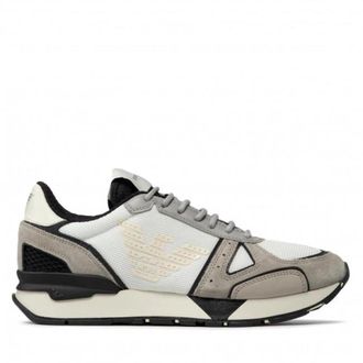 Emporio Armani Wit Grijs Stijlvol Horloge - Heren - Sneakers - Wit - 43 1/2 EU - Schoenen