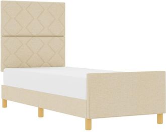 vidaXL Bed Frame with Headboard Cream 80 x 200 cm Fabric Vidaxl