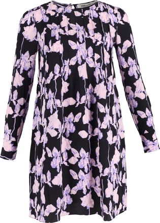 Diane Von Fürstenberg Joyce Pleated Shift Dress In Floral Print Silk
