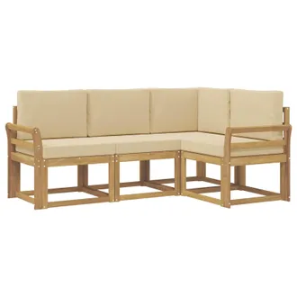 vidaXL Conjunto De Sof&aacute;s De Exterior Con Coj&iacute;n 4 Pcs Y Beige Vidaxl