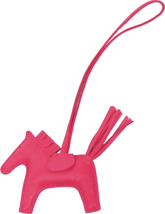 Herm&egrave;s Rose Mexico Milo Lambskin GriGri Rodeo Bag Charm PM