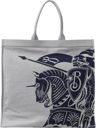 Burberry Ridder Ontwerp Canvas Tote Tas - Heren - Shoppers - Blauw - ONE Size - Tassen