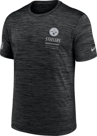 Nike Pittsburgh Steelers Sideline Team Issue Velocity Nike Mens Dri-FIT NFL T-Shirt in Black | 02ER00A7L-7VD
