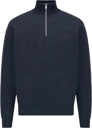 Genti Turtle Zip Sweater - - Sweatshirts & Hoodies - Uomo - Blu - M