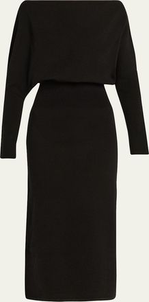 SIMKHAI Janese Off-Shoulder Wool Midi Dress