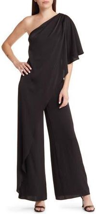 River Island One-Shoulder Jumpsuit in Black at Nordstrom Rack, Size 4