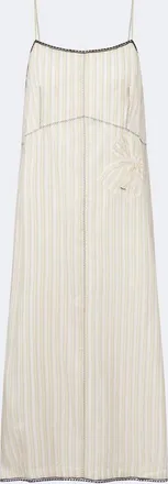 Prada Bow-detail striped midi dress