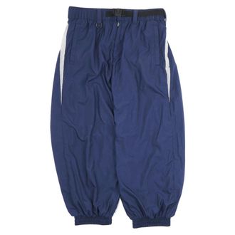 Yohji Yamamoto Wide Trousers, male, Blue, Size: XL 3-Stripes Nylon Shell Pants