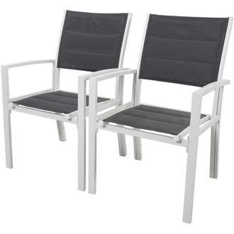Habitat et Jardin Sedia da giardino in alluminio e textilene BRAZIL / CANARIES - Phoenix - Grigio chiaro