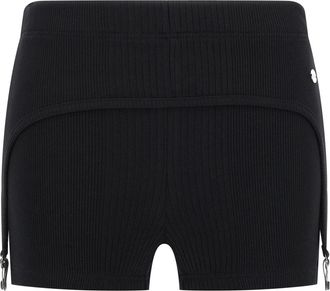 Jean Paul Gaultier Garter Mini-Shorts - Dames - Bermuda - Zwart - S - Katoen - Korte Broeken