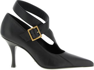 Khaite Black Lamb Leather High Heel Womens Pumps