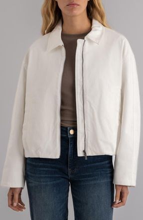 Kut from the Kloth Dylan Zip Denim Jacket in White at Nordstrom, Size X-Small