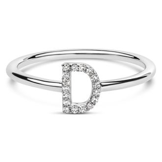 House of Brilliance 10K Gold Diamond Accent Initial A-Z Ring