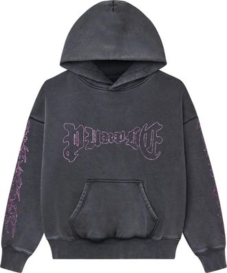 Purple Felpa con cappuccio Gothic Wordmark - Nero