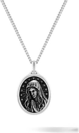 Vincero Mens Virgin Mary Pendant Necklace in Silver at Nordstrom, Size 21