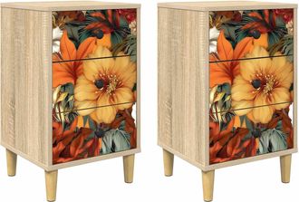 vidaXL Mesa De Noche Gennep 2 Uds. Roble Sonoma 36 X 33 X 60 Cm Vidaxl
