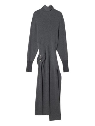 Lanvin Asymmetrical Grey Midi Dress