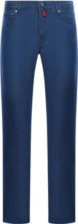 Kiton Jeans In Blue Stretch Fabric