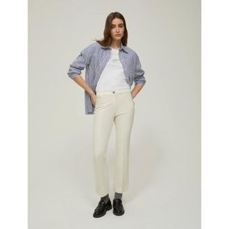 Pennyblack Broeken, Dames, Wit, S, Katoen, Flare Bottom Enkellange Broek