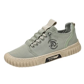 Generic Mens Low Top Breathable Canvas Sneakers Comfortable Walking Casual Shoes for Everyday Wear Green