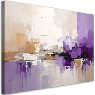 Feeby Cuadro Sobre Lienzo, Abstracci&oacute;n Moderna Violeta, 120x80